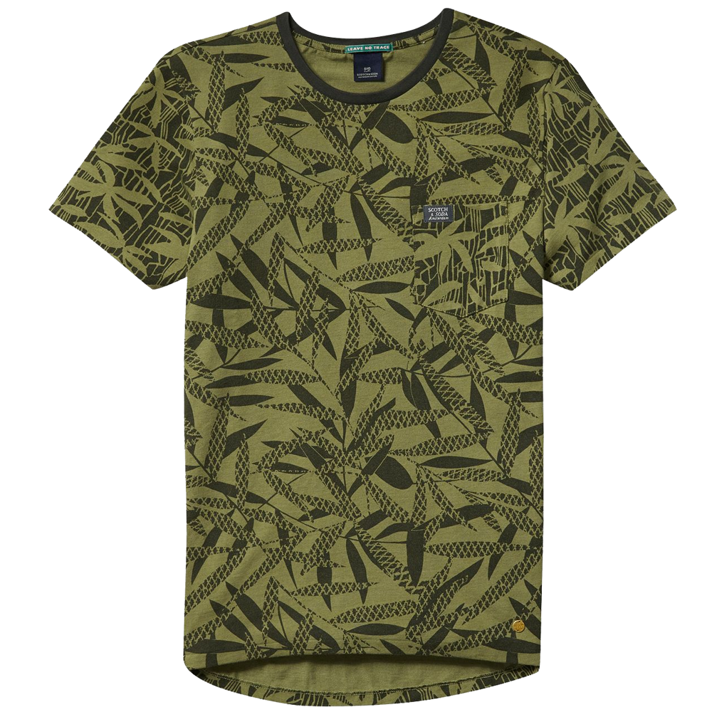 mens green printed t-shirt